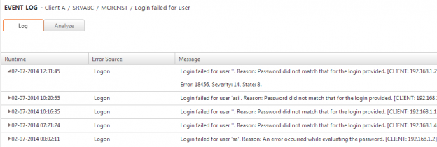 מבט על השגיאה עצמה הרשומה כפי שהיא מופיעה ב ERROR LOG – כול שגיאה יכולה להופיע על פני מספר שורות
